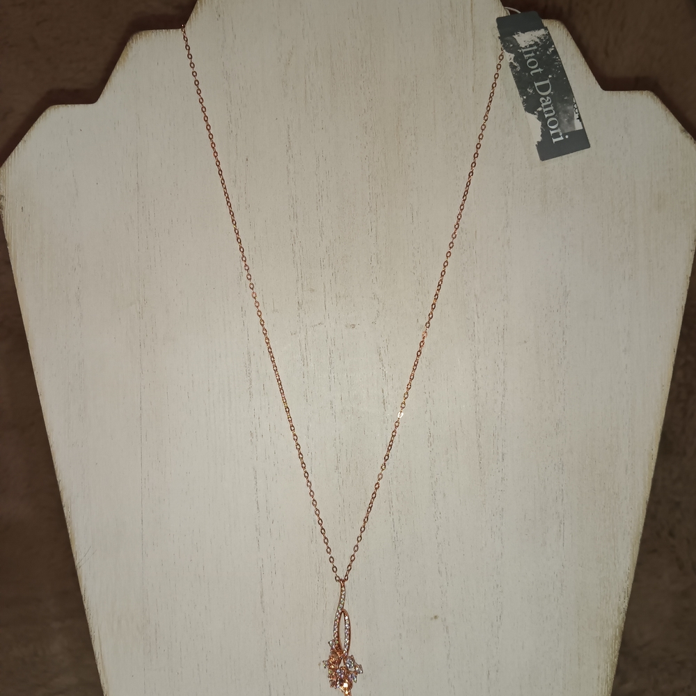 Eliot Danori Rose Gold Necklace with Floral Charm